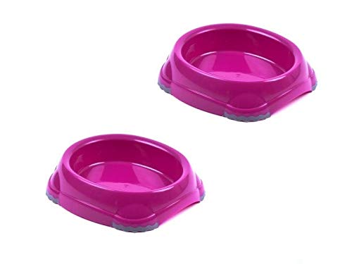 Futter- und Trinknapf 2- er Set 210 ml pink von adena
