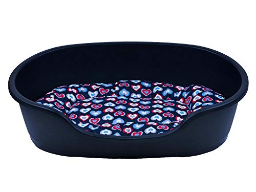 adena Hundekorb 110 x 74 cm anthrazit + Kissen Herzen blau adena Hundekorb 110 x 74 cm anthrazit + Kissen Herzen blau von adena