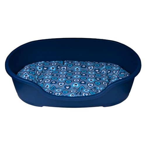 adena Hundekorb 110 x 74 cm blau + Kissen Herzen Mint von adena