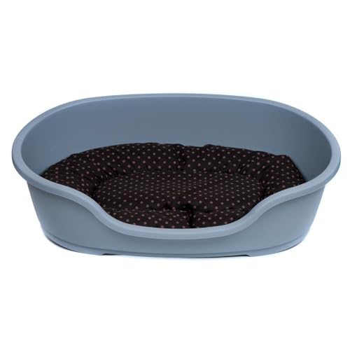 adena Hundekorb 110 x 74 cm grau + Kissen Tupfen braun adena Hundekorb 110 x 74 cm grau + Kissen Tupfen braun von adena