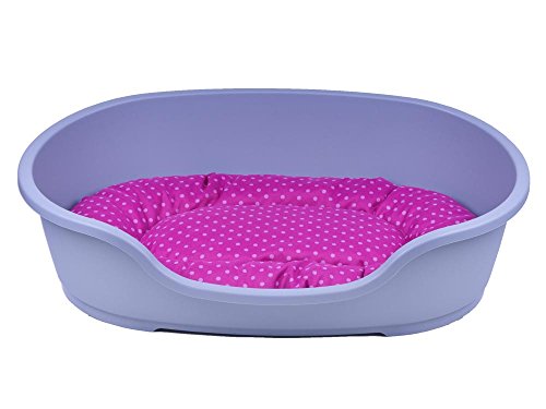 adena Hundekorb 110 x 74 cm grau + Kissen Tupfen pink adena Hundekorb 110 x 74 cm grau + Kissen Tupfen pink von adena