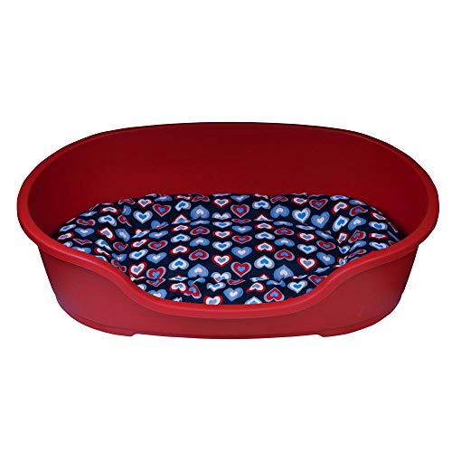 adena Hundekorb 58 x 38 cm rot + Kissen Herzen blau adena Hundekorb 58 x 38 cm rot + Kissen Herzen blau von adena