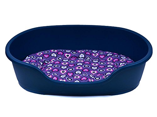 adena Hundekorb 81 x 54 cm blau + Kissen Herzen lila adena Hundekorb 81 x 54 cm blau + Kissen Herzen lila von adena