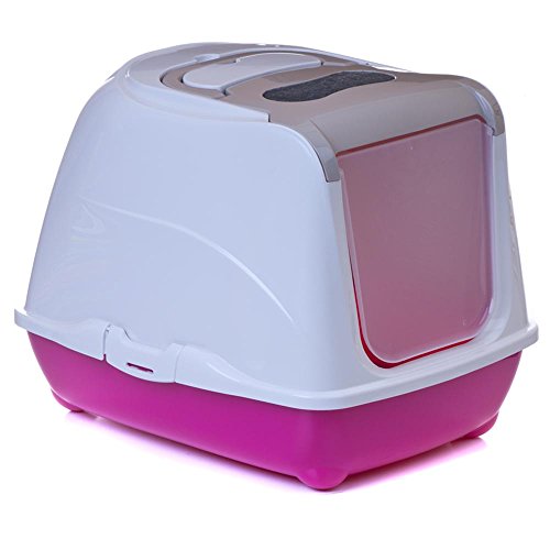Katzentoilette Flip Cat XL graubeige - Unterschale pink Katzentoilette Flip Cat XL graubeige - Unterschale pink von adena