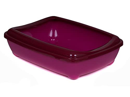 Katzentoilette Schale 57 cm mit Rand Bordeaux Unterschale pink von adena