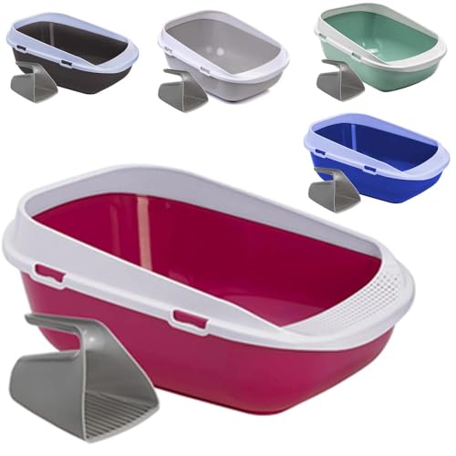 Katzentoilette XXL Jumbo Schale 65 cm pink inkl. Schaufel von adena