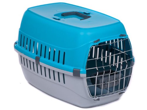 adena Transportbox für Hund Katze mit Metalltür und Napf 58x35x37cm bis 8 kg türkis adena Transportbox für Hund Katze mit Metalltür und Napf 58x35x37cm bis 8 kg türkis von adena