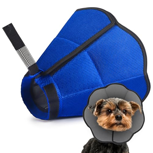 Hartes und schweres Kunststoff-Hundehalsband, Alternative für kleine Hunde (Yorkshire Pomeranian), verstellbarer elisabethanischer Hals-Schutzkegel für Heilung, bequemes Haustier-Genesungshalsband von adweli