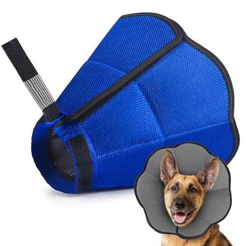 Hartes und schweres Kunststoff-Hundekegel-Halsband Alternative für extra große Hunde (Adult Lab Golden GSD), verstellbarer elisabethanischer Schutzkegel für Heilung, bequemes Genesungshalsband, Kegel von adweli