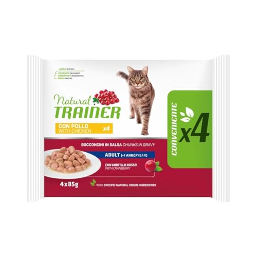 Natural Trainer Nassfutter für Erwachsene Katzen mit Huhn, 4er Pack (4 x 85 g) von affinity petcare s.a.