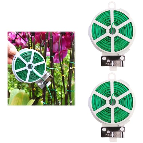 afhgdjr 2 Roll Bindedraht,Bindedraht Grün,Bindedraht Ummantelt,Pflanzendraht,Blumendraht,Für Gartenkletterpflanzen, Sträucher, Weinreben und Blumen,50 m Lang pro Rolle afhgdjr 2 Roll Bindedraht,Bindedraht Grün,Bindedraht Ummantelt,Pflanzendraht,Blumendraht,Für Gartenkletterpflanzen, Sträucher, Weinreben und Blumen,50 m Lang pro Rolle von afhgdjr