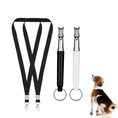 afhgdjr 2 Stück Hundepfeife Rütter Rückruf,Erziehungshilfen für Hunde,Erziehungshilfen FüR Hunde Pfeifen,Hilfsmittel Pfeife Hund RüCkruf,Ultraschall-Hundepfeife （Schwarz,Weiß） von afhgdjr