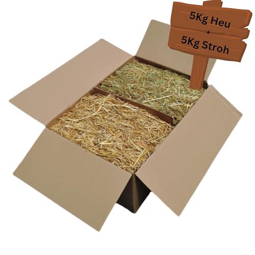 agrar-store 5kg Stroh + 5kg Heu I Heu + Stroh I Strohballen I Heuballen I Kaninchenstroh I Meerschweinchenstroh I Kaninchenheu I Meerschweinchenheu von agrar-store