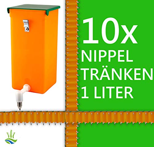 agrarking.de 10x Kaninchentränke 1 Liter Hamster Wasserspender - Metall Aufhängung von agrarking.de