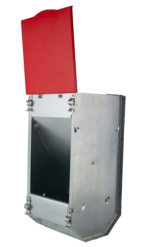Kaninchen Futterautomat verzinkt mit rotem Kunststoffdeckel Kaninchen Futterautomat verzinkt mit rotem Kunststoffdeckel von agrarking