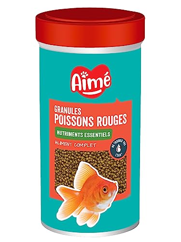 Aimé | Granulat für Goldfische | Rotfisch | Alleinfuttermittel auf Basis essentieller Nährstoffe | Getreide, Fisch und Fischnebenerzeugnisse | 50 g | 100 ml von Aimé