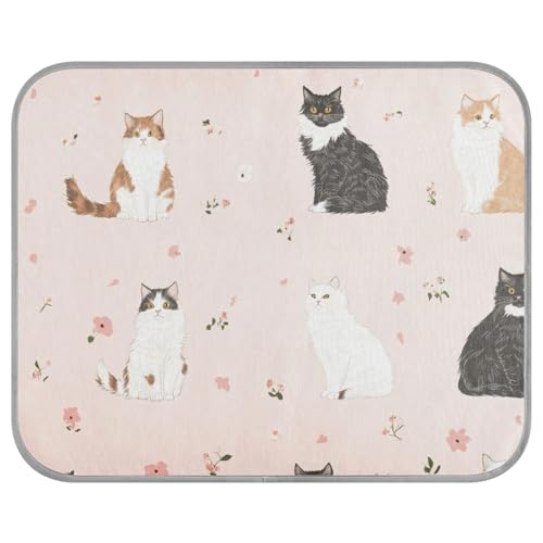 Beauty American Cats Pfirsich Kühlmatte Outdoor Kühlung Hundebett Waschbar für Huhn Innenaufnahme Rutschfest 22 × 27,6 cm von aidingzhi