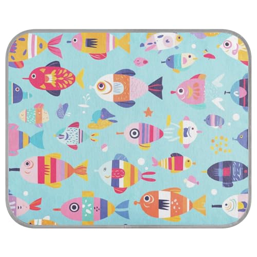 Blau Fisch Haustier Kühlmatte Schweine-Kühlunterlage für Innen Essentials 50 x 60 Zoll von aidingzhi