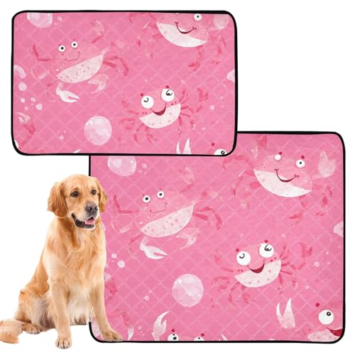 Hundematte für Katzen, waschbar, rutschfest, für Autositz, 61 x 91,4 cm + 91,4 x 106,7 cm, niedlicher Schwimmkrabbe, Hot Pfirsich, 2 Stück Hundematte für Katzen, waschbar, rutschfest, für Autositz, 61 x 91,4 cm + 91,4 x 106,7 cm, niedlicher Schwimmkrabbe, Hot Pfirsich, 2 Stück von aidingzhi