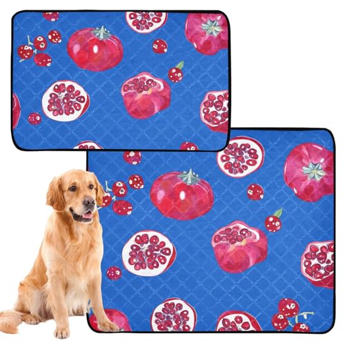Hundematte für den Boden, rutschfest, für Autositz, 61 x 91,4 cm + 91,4 x 106,7 cm, Cartoon-Rot, Früchte, Königsblau, 2 Stück Hundematte für den Boden, rutschfest, für Autositz, 61 x 91,4 cm + 91,4 x 106,7 cm, Cartoon-Rot, Früchte, Königsblau, 2 Stück von aidingzhi