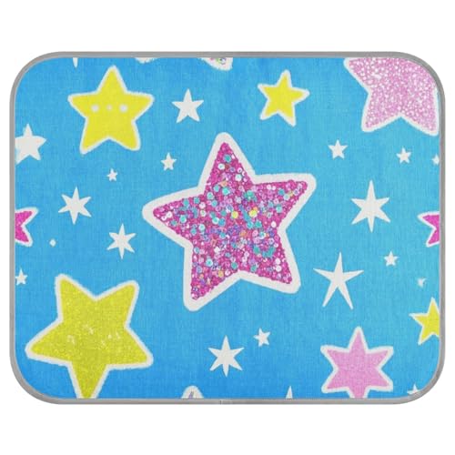 Kühlmatte für Hunde, bunt, glitzernd, Cartoon-Stern, kühlendes Bett für Hunde, für Schweine, wasserdicht, 56 x 70 cm von aidingzhi