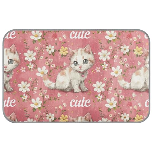 Nette Pfirsich Katze Blume Halten Hunde kühl im Sommer Kühlung Katzenbetten für Innen für Schwein Indoor Essentials 23,6 × 38,6 cm von aidingzhi