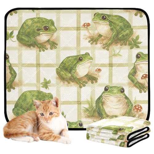 Urinierdecke für Hunde, schmutzige Matten für Hunde, groß, waschbar, rutschfeste Matte für den Innenbereich, 50,8 x 61 cm, Frösche, rustikaler Stil, Grün, 3 Stück Urinierdecke für Hunde, schmutzige Matten für Hunde, groß, waschbar, rutschfeste Matte für den Innenbereich, 50,8 x 61 cm, Frösche, rustikaler Stil, Grün, 3 Stück von aidingzhi