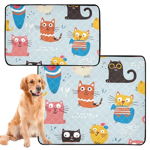 Uriniermatte für große Hunde, Katzen-Urinierunterlagen für Indoor-Katzen, rutschfeste Matte für Autositz, 61 x 91,4 cm + 91,4 x 106,7 cm, Boho-Stil, 2 Stück Uriniermatte für große Hunde, Katzen-Urinierunterlagen für Indoor-Katzen, rutschfeste Matte für Autositz, 61 x 91,4 cm + 91,4 x 106,7 cm, Boho-Stil, 2 Stück von aidingzhi
