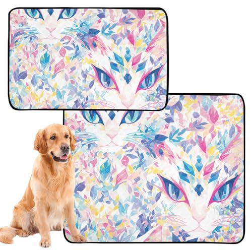 Uriniermatte für große Hunde, waschbar, rutschfest, für Hunde, für Auto, 61 x 91,4 cm + 91,4 x 106,7 cm, glitzernde Katze, 2 Stück Uriniermatte für große Hunde, waschbar, rutschfest, für Hunde, für Auto, 61 x 91,4 cm + 91,4 x 106,7 cm, glitzernde Katze, 2 Stück von aidingzhi