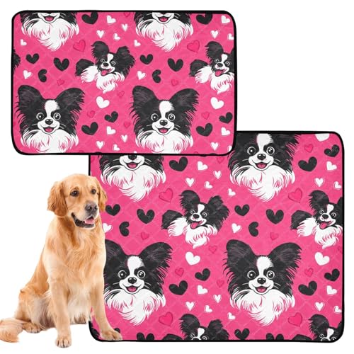 Uriniermatte für große Hunde, waschbar, rutschfest, für Sofa, 61 x 91,4 cm + 91,4 x 106,7 cm, niedliches Tier-Herz, Valentinstag, 2 Stück Uriniermatte für große Hunde, waschbar, rutschfest, für Sofa, 61 x 91,4 cm + 91,4 x 106,7 cm, niedliches Tier-Herz, Valentinstag, 2 Stück von aidingzhi