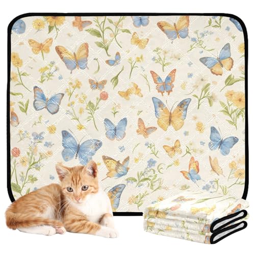 Wasserabsorbierende Matte für Hundenapf, waschbar, rutschfest, für draußen, 50,8 x 61 cm, lustige Schmetterlinge, Pastellfarben, 3 Stück Wasserabsorbierende Matte für Hundenapf, waschbar, rutschfest, für draußen, 50,8 x 61 cm, lustige Schmetterlinge, Pastellfarben, 3 Stück von aidingzhi