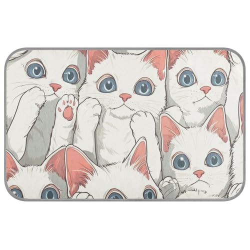 Weiße Nette Katze Kätzchen Hund Kühlung Kühlung Hund Bett Waschbar Für Hamster Reise Einzigartige 23,6 × 38,6 cm von aidingzhi