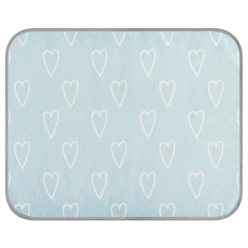 aidingzhi Abstrakte Herzform, gezeichnete, kräftige Linien, blaue Kühldecke, Hundematten für Böden, wasserdicht, für Welpen, Outdoor, abnehmbar, 56 x 70 cm von aidingzhi