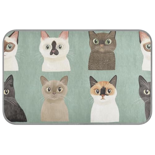 aidingzhi Aesthetic Burmesecats Hundehütte, kühlende Hundematte für Böden, wasserdicht, für Chihuahua, drinnen, nicht elektrisch, 60 x 97 cm, Salbeigrün von aidingzhi