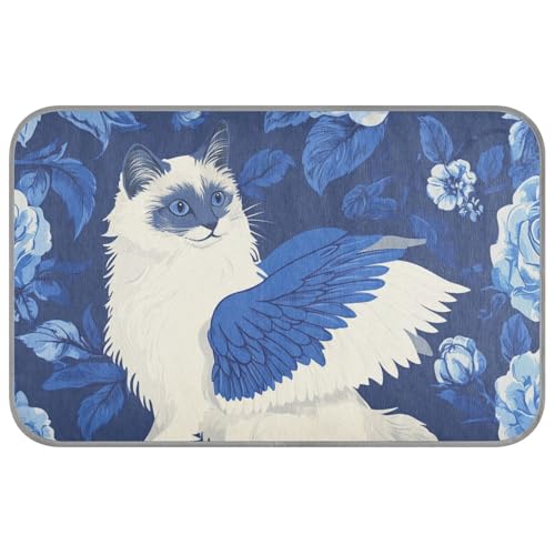aidingzhi Blaue Rose Geflügelte Katze Kühlbett Kühlung Waschbar katze Bett für Doggy Outdoor Tragbare 23,6 × 38,6 zoll von aidingzhi