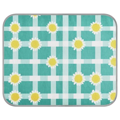 aidingzhi Buffalo Plaid Check Türkis Sonnenblumen Haustier Kühlkissen Kühlkissen für Huhn Reisen Sicher 56 x 70 cm aidingzhi Buffalo Plaid Check Türkis Sonnenblumen Haustier Kühlkissen Kühlkissen für Huhn Reisen Sicher 56 x 70 cm von aidingzhi