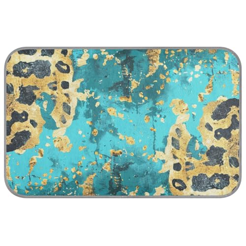 aidingzhi Golden Blue Leopard Print Haustier Kühlmatte für Katzen Kühlkissen für Katze für Chihuahua Indoor Essentials 23,6 × 38,6 Zoll von aidingzhi