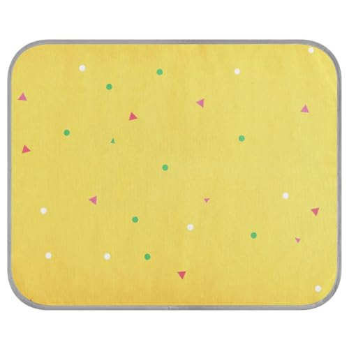 aidingzhi Happy Buzzday Kühlmatte für Katzen, für den Außenbereich, bequem, 56 x 70 cm, Gelb mit Punkten von aidingzhi