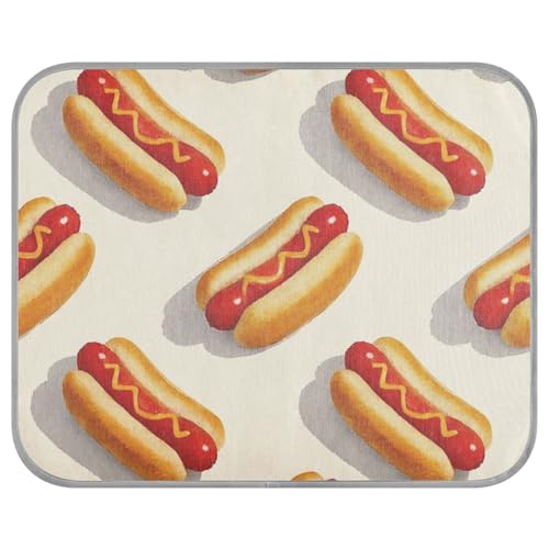aidingzhi Hot Dog-Kühlmatte für Hunde, Cartoon-Gourmet-Kühlmatte für Katzen, draußen, waschbar, 56 x 70 cm von aidingzhi