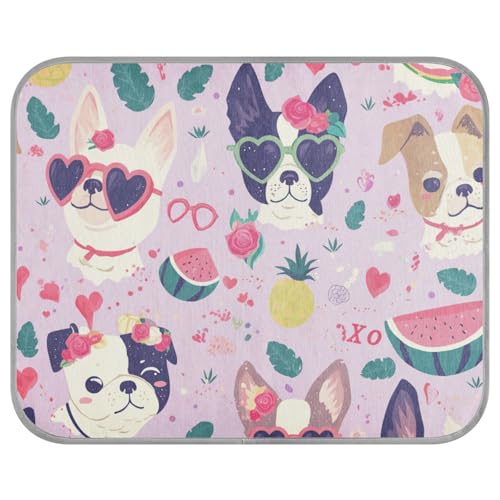 aidingzhi Kühlbett für Hunde, niedliches Hundebett, kühlende Decke für Welpen, Outdoor, tragbar, 56 x 70 cm von aidingzhi