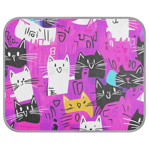 aidingzhi Kühldecke für Hunde im Freien, Motiv: Pfirsich-Punk-Katzen, bunt, Cartoon, kühlend, rutschfest, 56 x 70 cm aidingzhi Kühldecke für Hunde im Freien, Motiv: Pfirsich-Punk-Katzen, bunt, Cartoon, kühlend, rutschfest, 56 x 70 cm von aidingzhi