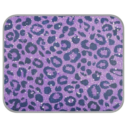 aidingzhi Kühldecke für mittelgroße Hunde, künstlicher Glitzer, Leopardenmuster, Lavendel, Kühlkissen für Outdoor-Katzen, Indoor-Essentials, 56 x 70 cm von aidingzhi