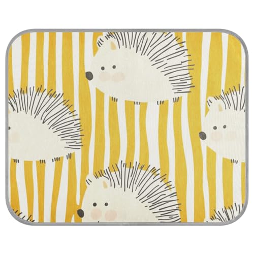 aidingzhi Kühldecken für große Hunde, Igel, Gelb gestreift, kühlendes Katzenbett, Outdoor, für Huhn, Innenbereich, Sommer, 56 x 70 cm von aidingzhi
