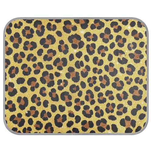 aidingzhi Kühlende Gelmatte für Hunde, mit Glitzer-Leopardenmuster, goldfarben, kühlend, für den Außenbereich, Haustierbett für Hunde, Innen, niedlich, 56 x 70 cm von aidingzhi