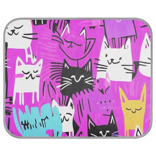 aidingzhi Kühlkissen für Hunde, Motiv: Pfirsich-Punk-Katzen, bunt, Cartoon, kühlendes Katzenbett für draußen, tragbar, 56 x 70 cm aidingzhi Kühlkissen für Hunde, Motiv: Pfirsich-Punk-Katzen, bunt, Cartoon, kühlendes Katzenbett für draußen, tragbar, 56 x 70 cm von aidingzhi