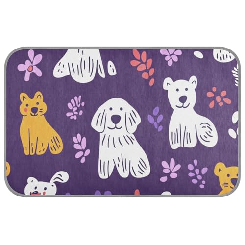 aidingzhi Kühlkissen für Hunde, niedlich, Cartoon, bunt, für drinnen und draußen, einzigartig, 60 x 97 cm, Violett von aidingzhi