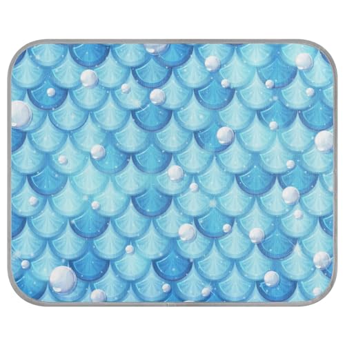 aidingzhi Kühlmatte für Haustiere, Wassertropfen-Muster, Kühldecke für Katzen, für Hunde, Outdoor, abnehmbar, 56 x 70 cm, Blau von aidingzhi