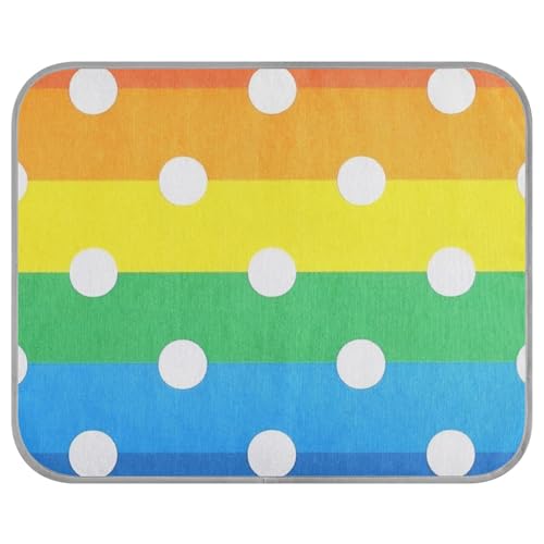 aidingzhi Kühlmatte für Hunde, Cartoon-Punkte, Regenbogenfarben, kühlende Decke für Katzen, für Kaninchen, draußen, schnurlos, 56 x 70 cm aidingzhi Kühlmatte für Hunde, Cartoon-Punkte, Regenbogenfarben, kühlende Decke für Katzen, für Kaninchen, draußen, schnurlos, 56 x 70 cm von aidingzhi