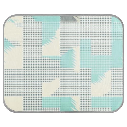 aidingzhi Kühlmatte für Hunde, Fischgrätenmuster, Hahnentrittmuster, kariert, neutrales Türkis, kühlende Katzenmatte für Kaninchen, Reisen, nicht elektrisch, 56 x 70 cm von aidingzhi