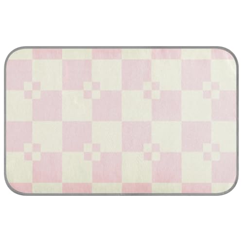 aidingzhi Kühlmatte für Hunde, Pfirsichbeige, kariert, für Outdoor-Katzen, für Hühner, draußen, tragbar, 60 x 97 cm von aidingzhi